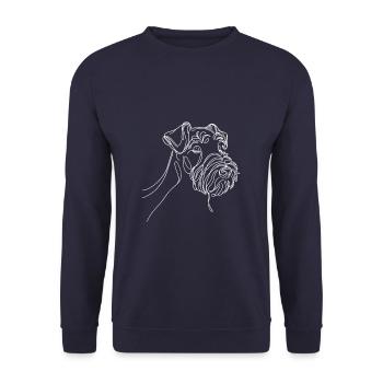 Line Art Kerry Blue Terrier Terriers - Unisex Pullover - Navy - Vorne - Alina (178cm) & Michal (187cm)