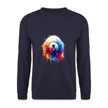 Colorful Splash Art Komondor Chien de berger hongrois - Sweat-shirt Unisexe - marine - Devant - Alina (178cm) & Michal (187cm)