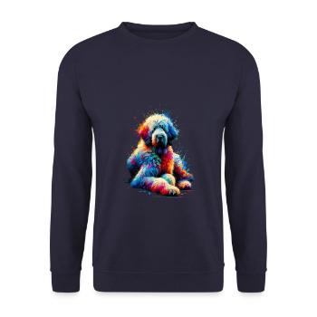 Colorful Splash Art Komondor Chien de berger hongrois - Sweat-shirt Unisexe - marine - Devant - Alina (178cm) & Michal (187cm)