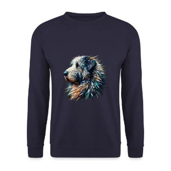 Polygone Art Komondor Chien de berger hongrois Komondors - Sweat-shirt Unisexe - marine - Devant - Alina (178cm) & Michal (187cm)