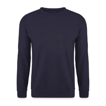 Line Art Kerry Blue Terrier Terriers - Unisex Pullover - Navy - Vorne - Alina (178cm) & Michal (187cm)