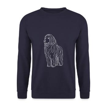 Dessin au trait Komondor Chien de berger hongrois Komondors - Sweat-shirt Unisexe - marine - Devant - Alina (178cm) & Michal (187cm)