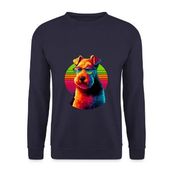 Retro Sunset Sunglasses Lakeland Terrier Terriers - Unisex Sweatshirt - navy - Front - Alina (178cm) & Michal (187cm)