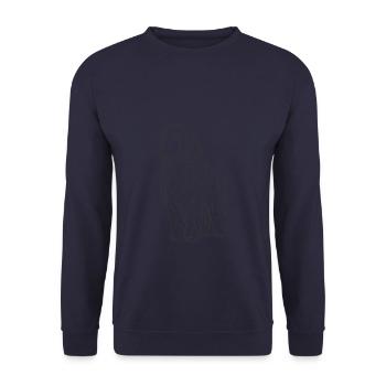 Dessin au trait Komondor Chien de berger hongrois Komondors - Sweat-shirt Unisexe - marine - Devant - Alina (178cm) & Michal (187cm)