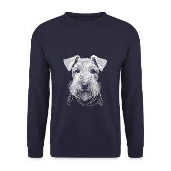 Line Art Lakeland Terrier Terriers Lakie - Unisex Sweatshirt - navy - Front - Alina (178cm) & Michal (187cm)