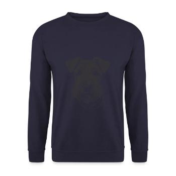 Line Art Lakeland Terrier Terriers Lakie - Unisex Sweatshirt - navy - Front - Alina (178cm) & Michal (187cm)