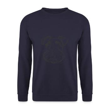 Line Art Lakeland Terrier Terriers Lakie - Unisex Sweatshirt - navy - Front - Alina (178cm) & Michal (187cm)