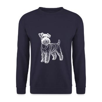 Line Art Lakeland Terrier Terriers Lakie - Unisex Sweatshirt - navy - Front - Alina (178cm) & Michal (187cm)