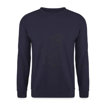 Line Art Staffordshire Bullterrier Staffy - Unisex Pullover - Navy - Vorne - Alina (178cm) & Michal (187cm)