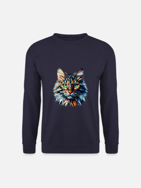 Polygon Art Bengal Cat - Unisex Sweatshirt - navy