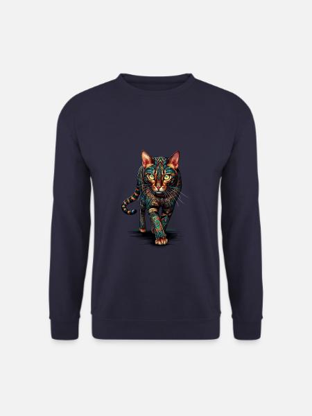 Mandala Art Bengal Cat - Unisex Sweatshirt - navy