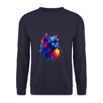 Éclaboussures colorées Bombay Cat - Sweat-shirt Unisexe - marine - Devant - Alina (178cm) & Michal (187cm)