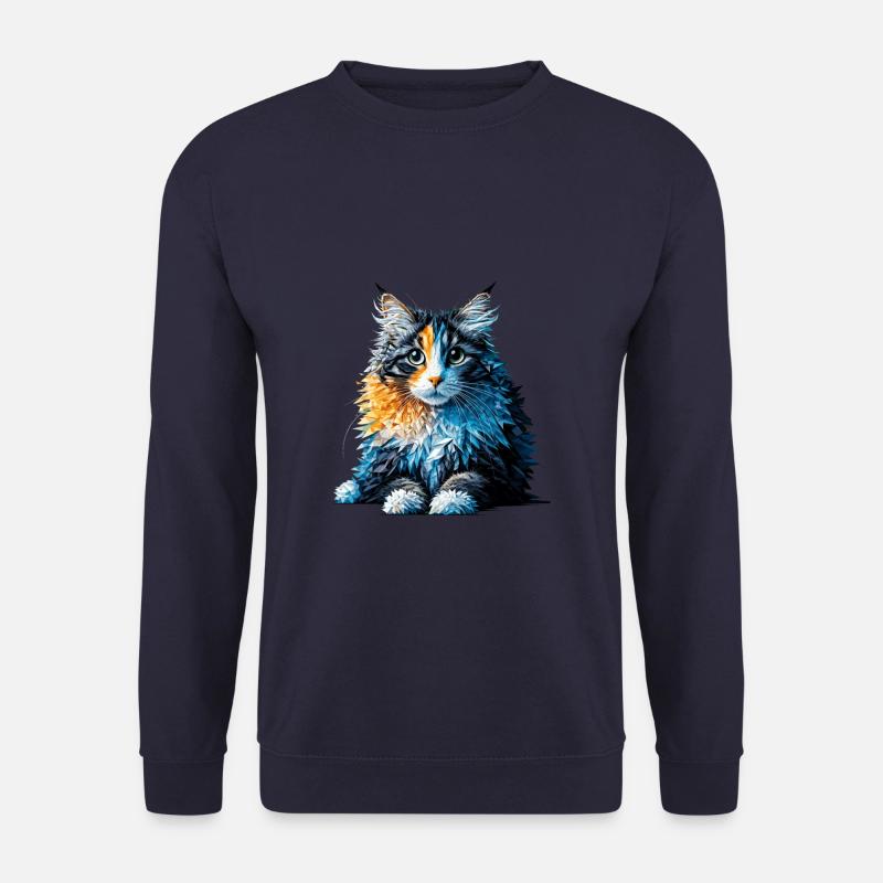 Polygon Art American Curl - Unisex Sweatshirt - navy