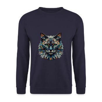 Polygon Art Bombay Cat - Unisex Sweatshirt - navy - Front - Alina (178cm) & Michal (187cm)
