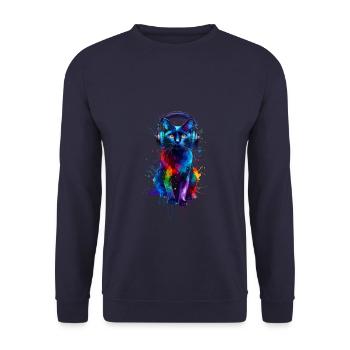 Casque Splash Art coloré Bombay Cat - Sweat-shirt Unisexe - marine - Devant - Alina (178cm) & Michal (187cm)