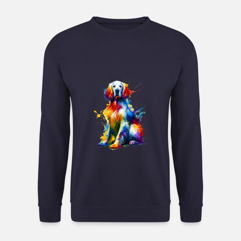 Bunte Splash Art English Setter Laverack Setter - Unisex Pullover - Navy