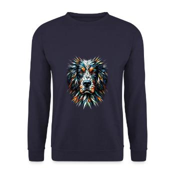 Polygon Art Setter Anglais Setter Laverack - Sweat-shirt Unisexe - marine - Devant - Alina (178cm) & Michal (187cm)