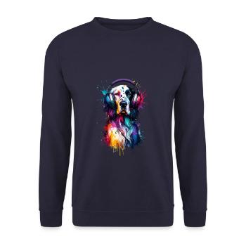 Casque Splash Art Setter Anglais Laverack - Sweat-shirt Unisexe - marine - Devant - Alina (178cm) & Michal (187cm)