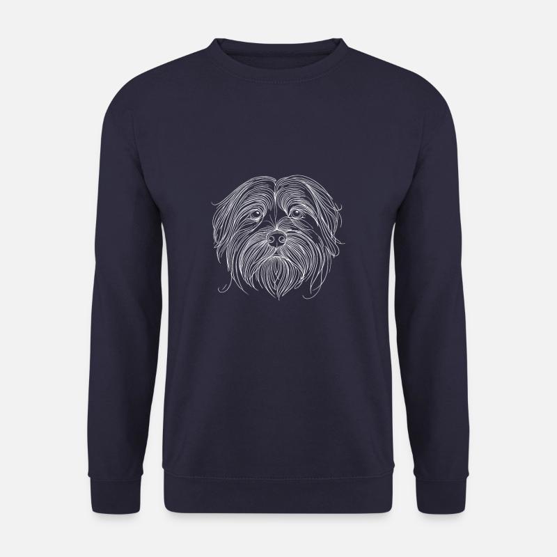 Line Art Tibetan Terrier Terriers - Unisex Pullover - Navy