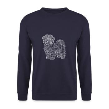 Line Art Tibetan Terrier Terriers - Unisex Sweatshirt - navy - Front - Alina (178cm) & Michal (187cm)