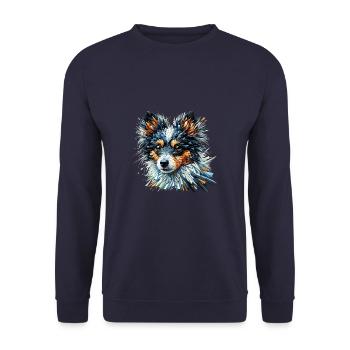 Polygon Art Toy Fox Terrier American Toy Terriers - Unisex Sweatshirt - navy - Front - Alina (178cm) & Michal (187cm)