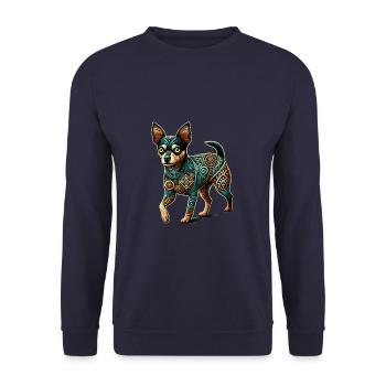 Mandala Art Toy Fox Terrier American Toy Terriers - Unisex Sweatshirt - navy - Front - Alina (178cm) & Michal (187cm)