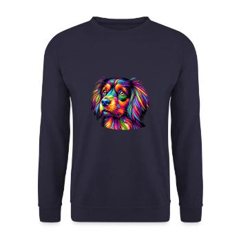 Colorful Pop Art Small Munsterlander - Unisex Sweatshirt - navy - Front - Alina (178cm) & Michal (187cm)