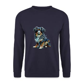 Polygon Art Small Münsterländer Munsterlander - Unisex Sweatshirt - navy - Front - Alina (178cm) & Michal (187cm)
