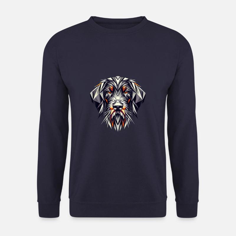 Geometric Art German Wirehaired Pointer - Unisex Sweatshirt - navy