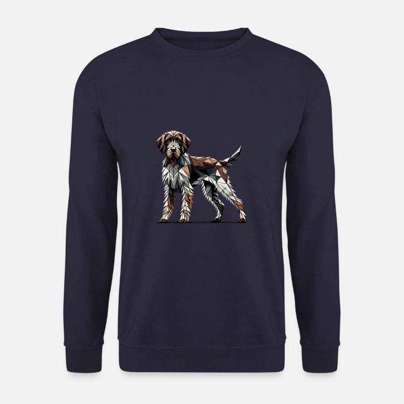 Geometric Art German Wirehaired Pointer - Unisex Sweatshirt - navy