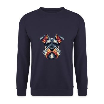 Geometric Art Giant Schnauzer Schnauzers - Unisex Sweatshirt - navy - Front - Alina (178cm) & Michal (187cm)