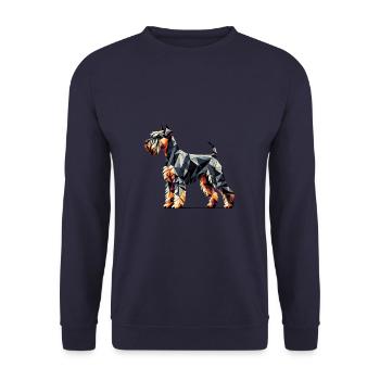 Geometric Art Giant Schnauzer Schnauzers - Unisex Sweatshirt - navy - Front - Alina (178cm) & Michal (187cm)