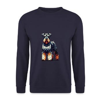 Geometric Art Giant Schnauzer Schnauzers - Unisex Sweatshirt - navy - Front - Alina (178cm) & Michal (187cm)