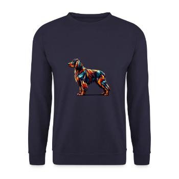 Geometric Art Gordon Setter Setters - Unisex Sweatshirt - navy - Front - Alina (178cm) & Michal (187cm)