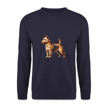 Geometric Art Norwich Terrier Terriers - Unisex Sweatshirt - navy - Front - Alina (178cm) & Michal (187cm)