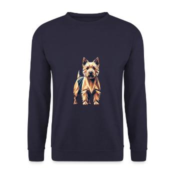 Geometric Art Norwich Terrier Terriers - Unisex Sweatshirt - navy - Front - Alina (178cm) & Michal (187cm)