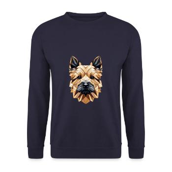 Geometric Art Norwich Terrier Terriers - Unisex Sweatshirt - navy - Front - Alina (178cm) & Michal (187cm)