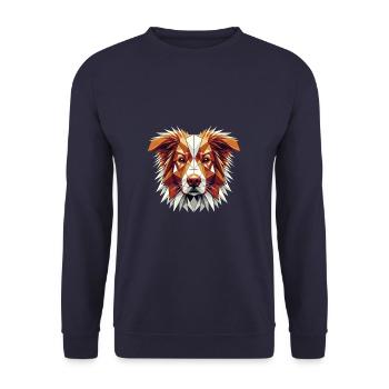 Geometric Art Nova Scotia Duck Tolling Retriever - Unisex Sweatshirt - navy - Front - Alina (178cm) & Michal (187cm)