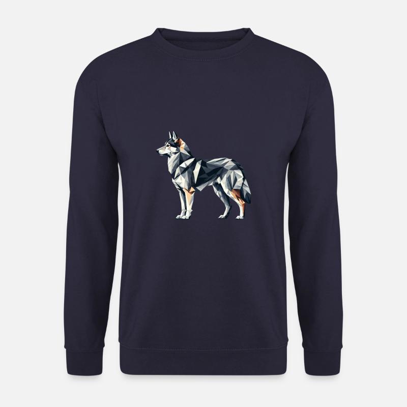 Geometric Art Norwegian Elkhound - Unisex Sweatshirt - navy