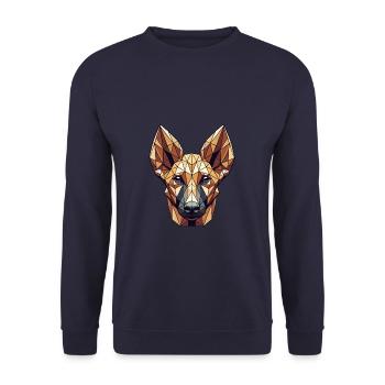 Geometric Art Pharaoh Hound - Unisex Sweatshirt - navy - Front - Alina (178cm) & Michal (187cm)