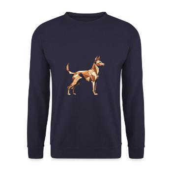 Geometric Art Pharaoh Hound - Unisex Sweatshirt - navy - Front - Alina (178cm) & Michal (187cm)