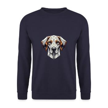 Art géométrique Braque allemand à poil court chien GSP - Sweat-shirt Unisexe - marine - Devant - Alina (178cm) & Michal (187cm)