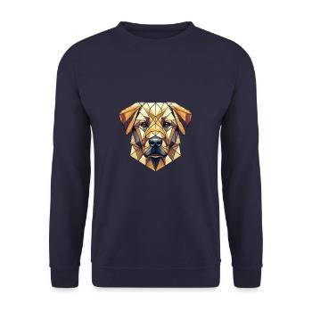 Geometric Line Art Labrador Retriever Lab Dog - Unisex Sweatshirt - navy - Front - Alina (178cm) & Michal (187cm)