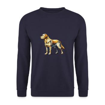 Geometric Line Art Labrador Retriever Lab Dog - Unisex Sweatshirt - navy - Front - Alina (178cm) & Michal (187cm)