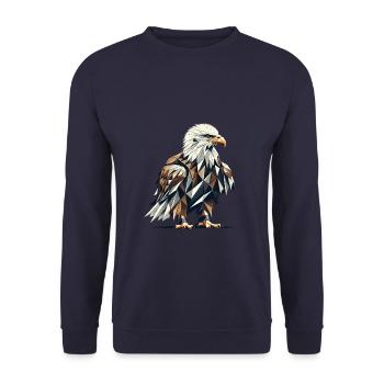 Art géométrique Pygargue à tête blanche Pygargue à tête blanche - Sweat-shirt Unisexe - marine - Devant - Alina (178cm) & Michal (187cm)