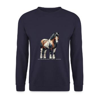Geometric Art Horseback Riding Horses Equestrian - Unisex Sweatshirt - navy - Front - Alina (178cm) & Michal (187cm)