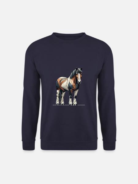 Geometrische Kunst Reiten Reiten Reiten - Unisex Pullover - Navy