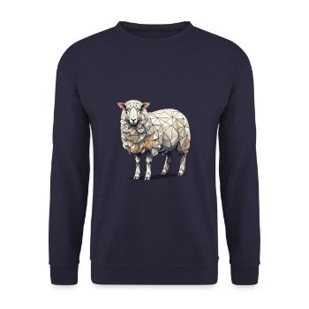 Art géométrique Agneaux Animaux de la ferme Agneau Mouton - Sweat-shirt Unisexe - marine - Devant - Alina (178cm) & Michal (187cm)