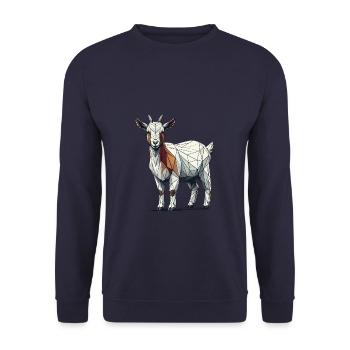 Art géométrique chèvres ferme animal chèvre amoureux de la chèvre - Sweat-shirt Unisexe - marine - Devant - Alina (178cm) & Michal (187cm)