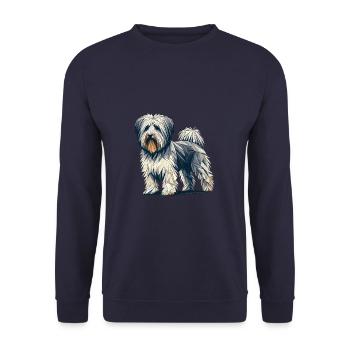 Geometric Art Havanese Havaneses - Unisex Sweatshirt - navy - Front - Alina (178cm) & Michal (187cm)